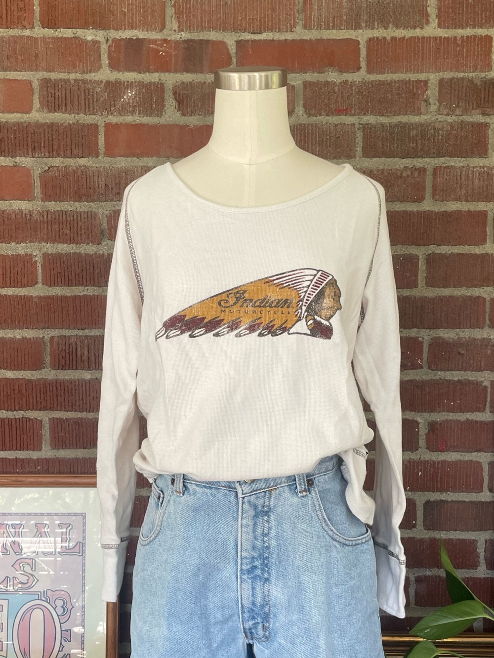 Indian Motorcycle White Long Sleeve Graphic Tee